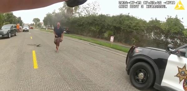 Bodycam screen grab: Joseph Gerdvil shot by police as he charged at them after allegedly decapitating his parents